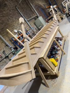 Oak cut string staircase